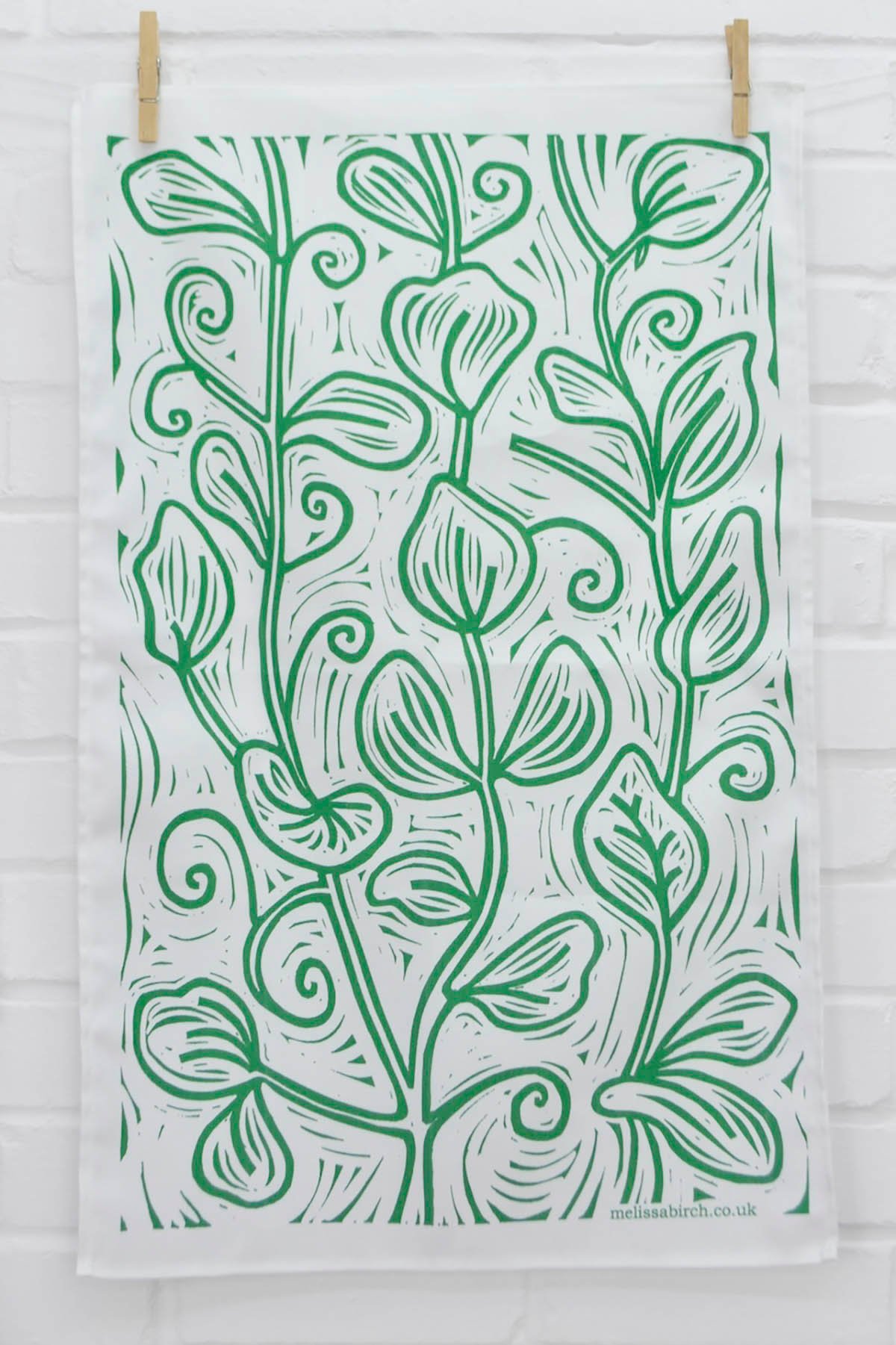 Tea Towel with artist's design "Peas" - Image 7