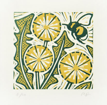 bee lino print by Melissa Birch