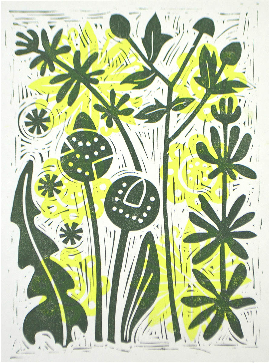 Lino print by Melissa Birch